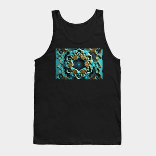 Artistic Golden Design Pattern Tank Top